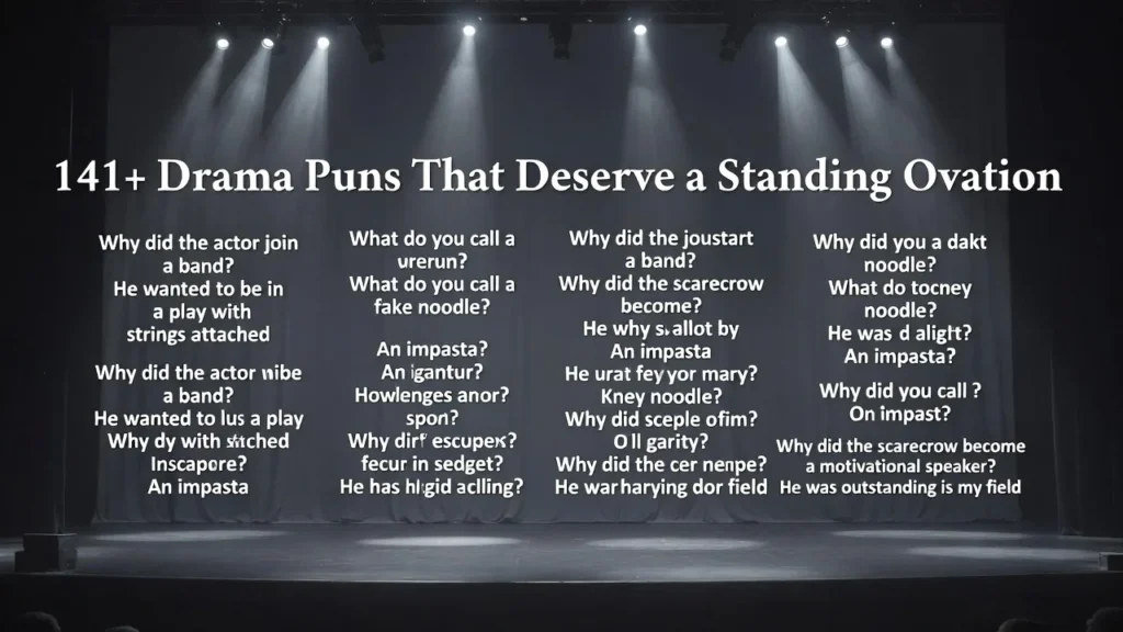 141+Drama Puns That Deserve a Standing Ovation