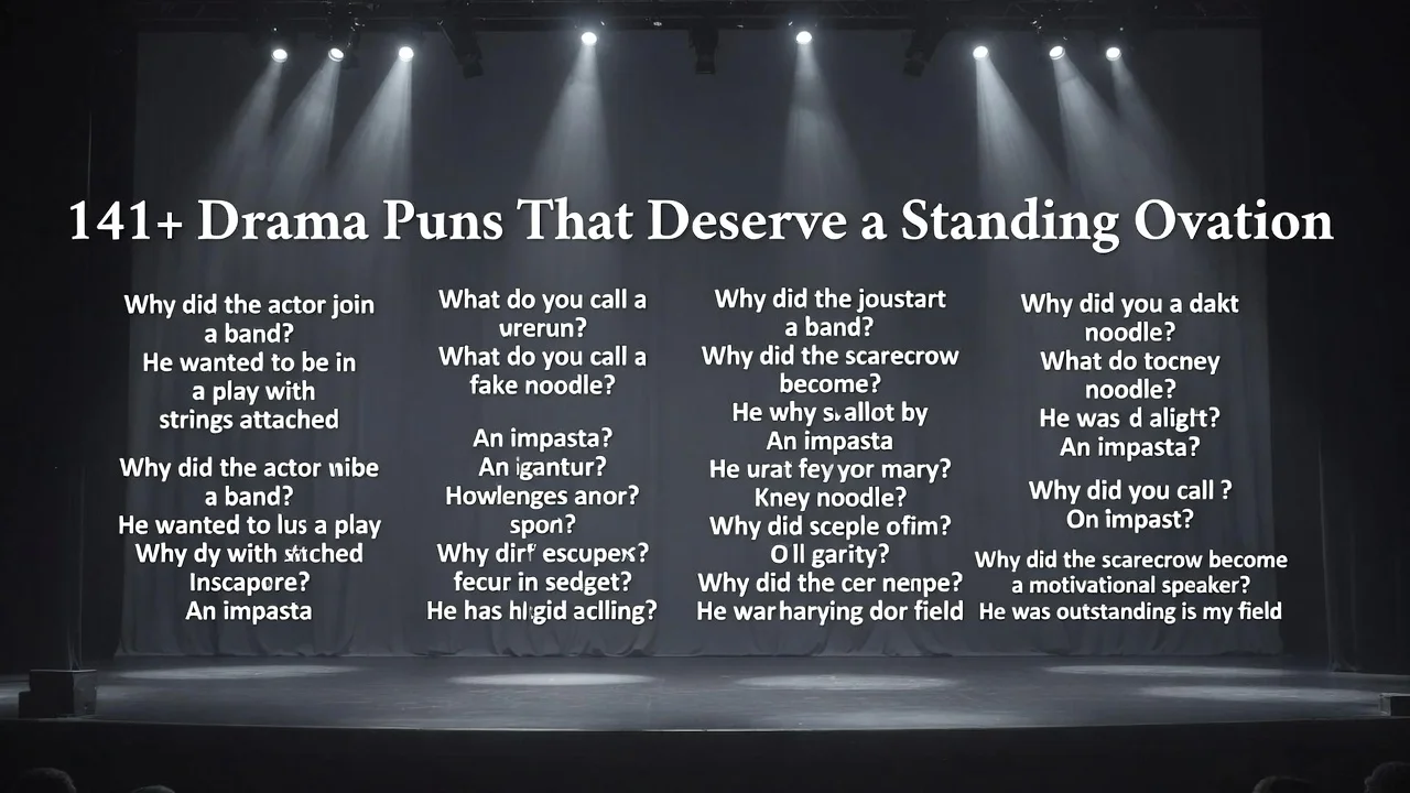 141+Drama Puns That Deserve a Standing Ovation