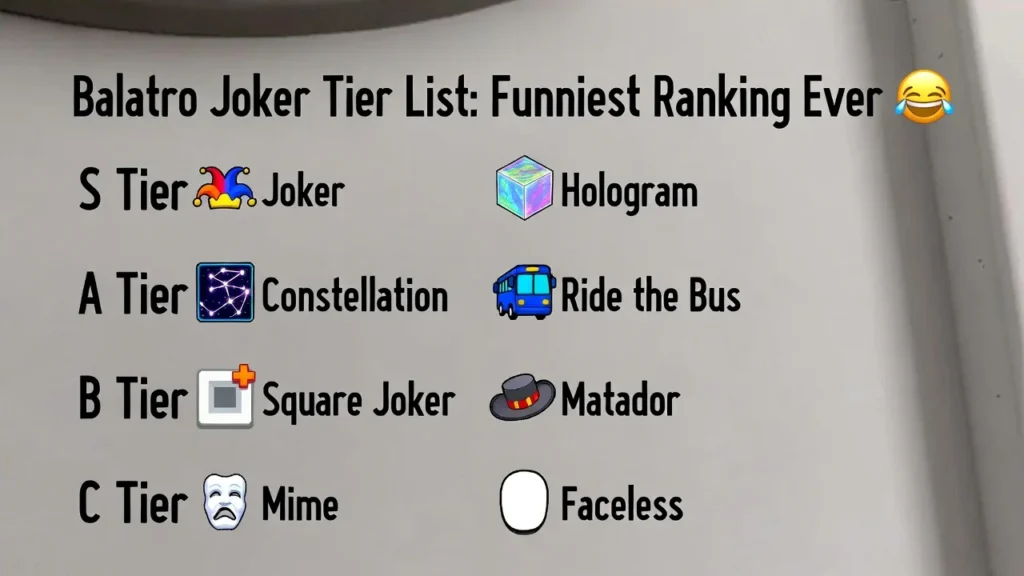 Balatro Joker Tier List: Funniest Ranking Ever 🎴😂