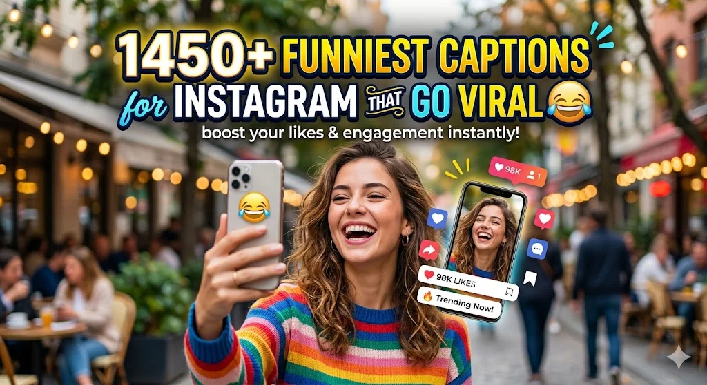 1450+ Funniest Captions for Instagram That Go Viral 😂