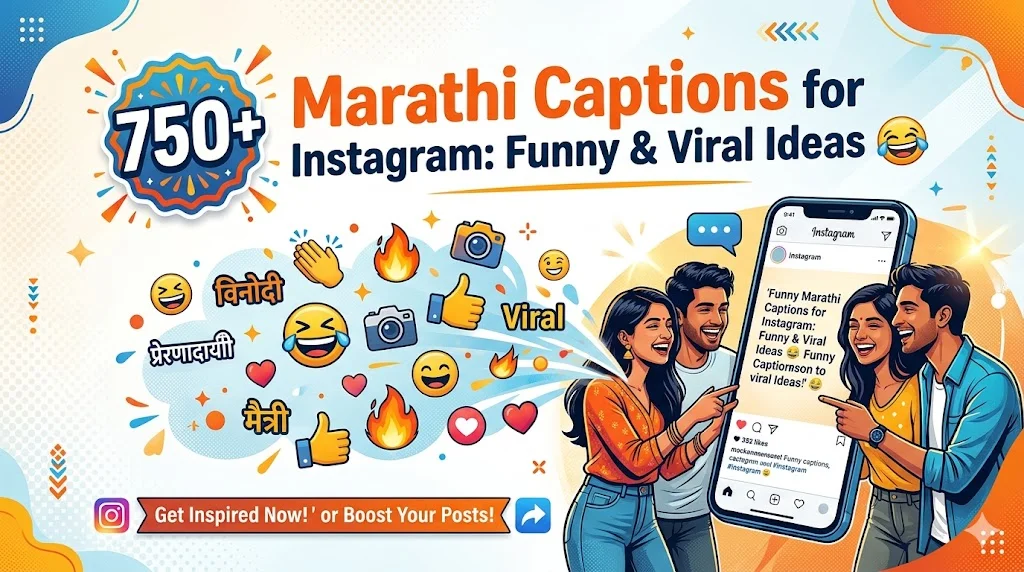 750+Marathi Captions for Instagram: Funny & Viral Ideas 😂