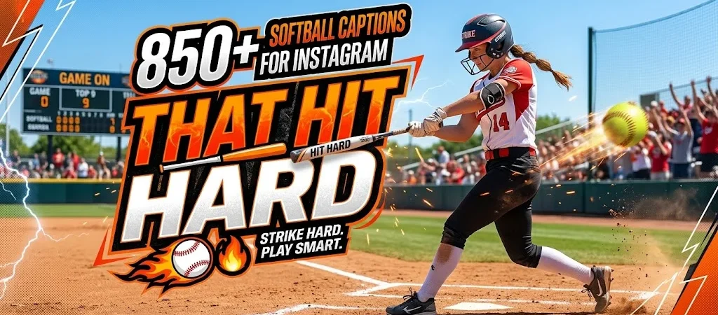 850+Softball Captions for Instagram That Hit Hard ⚾🔥