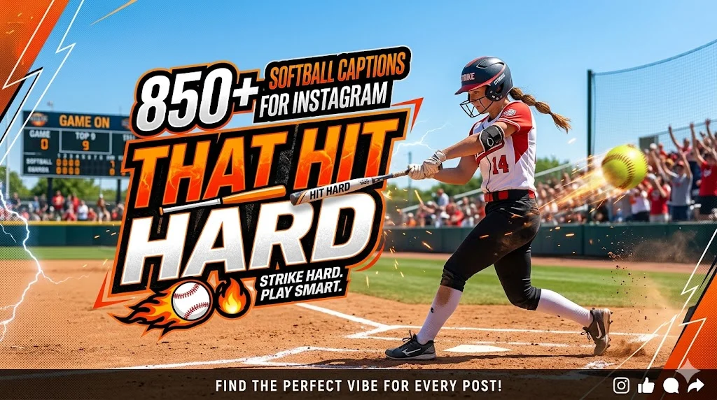 850+Softball Captions for Instagram That Hit Hard ⚾🔥