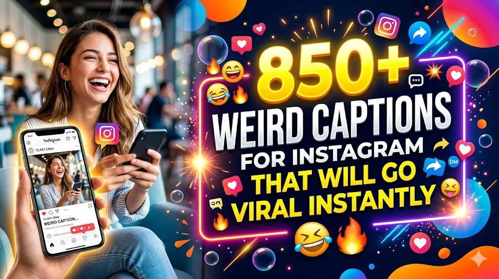 850+Weird Captions for Instagram That Will Go Viral Instantly 😂🔥