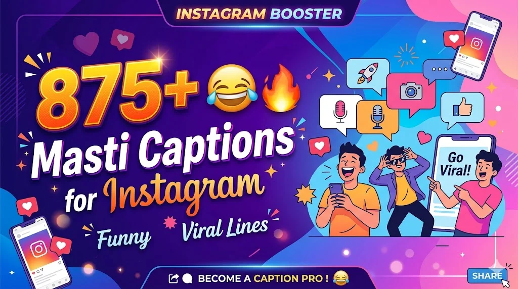 875+Masti Captions for Instagram 😂🔥 Funny Viral Lines