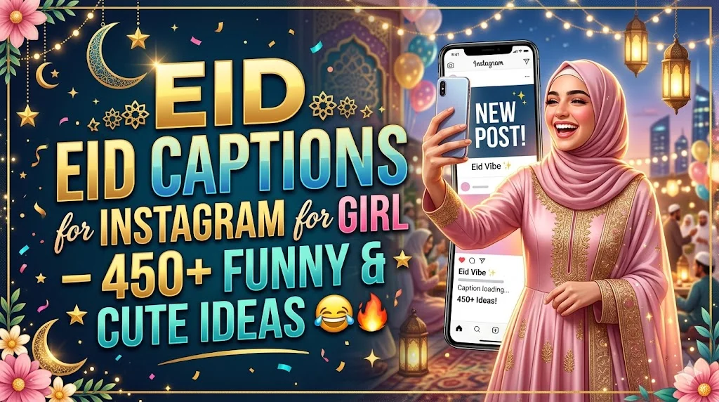 Eid Captions for Instagram for Girl – 450+ Funny & Cute Ideas