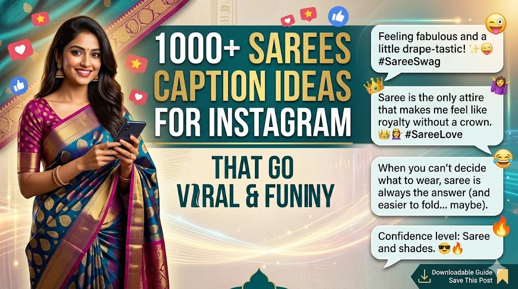 1000+Sarees Caption Ideas for Instagram That Go Viral & Funny