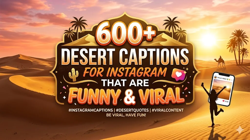 600+Desert Captions for Instagram That Are Funny & Viral 🏜️😂