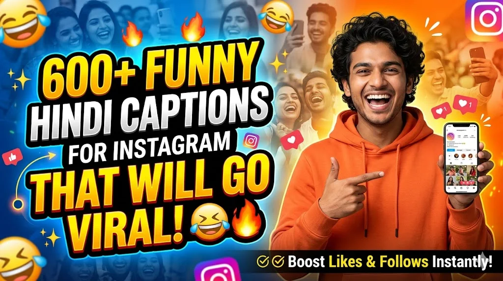 600+Funny Hindi Captions for Instagram That Will Go Viral 😂🔥 
