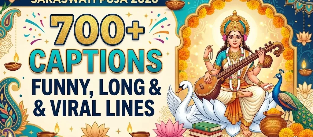 700+Saraswati Puja 2026 Caption: Funny, Long & Viral Lines