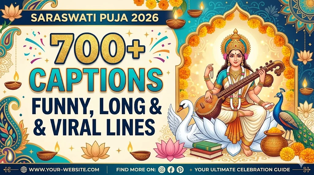 700+Saraswati Puja 2026 Caption: Funny, Long & Viral Lines