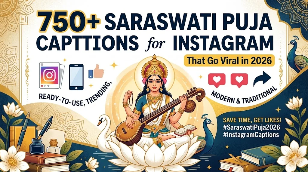 750+Saraswati Puja Captions for Instagram That Go Viral in 2026