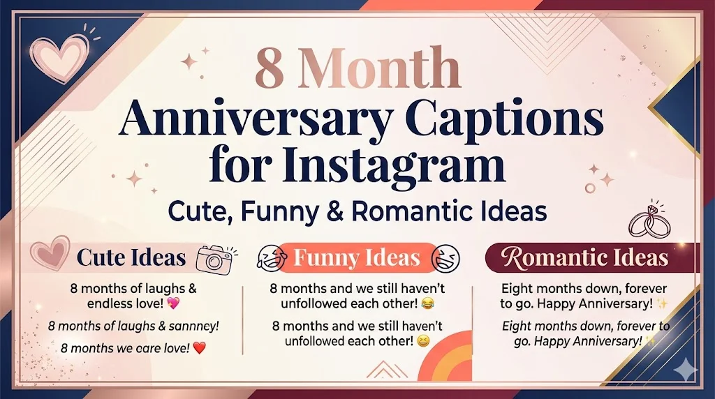 8 Month Anniversary Captions for Instagram: Cute, Funny & Romantic Ideas 