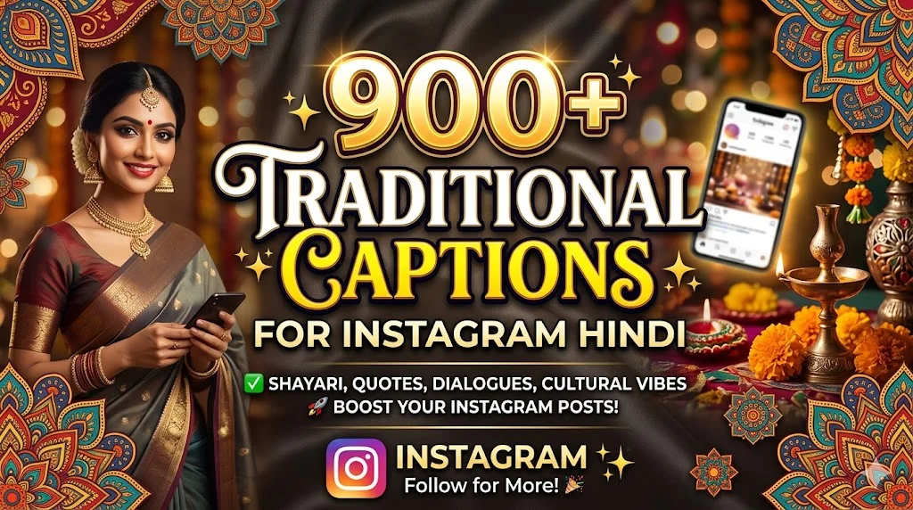 900+ Traditional Captions for Instagram Hindi ✨