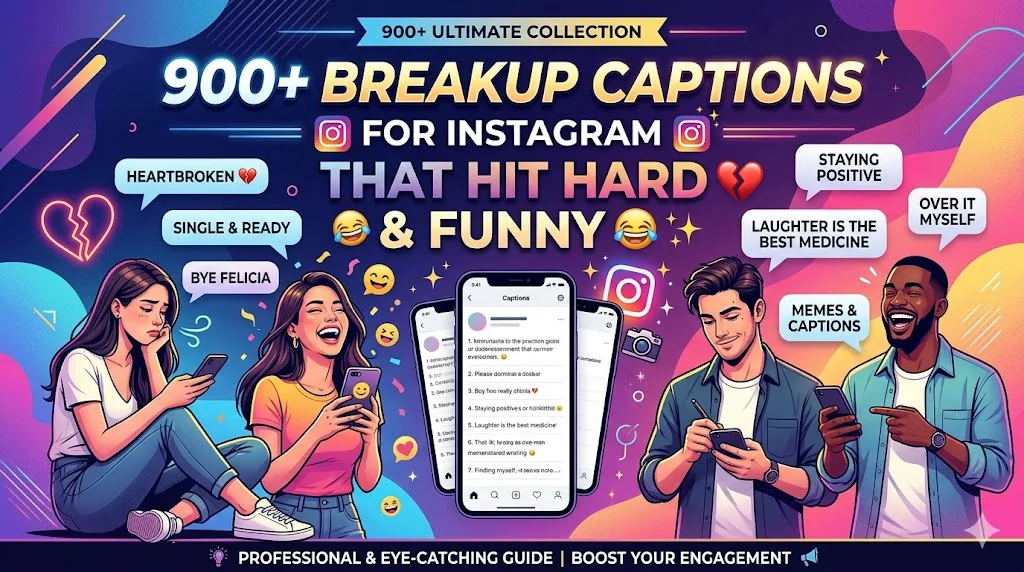 900+Breakup Captions for Instagram That Hit Hard & Funny 😂