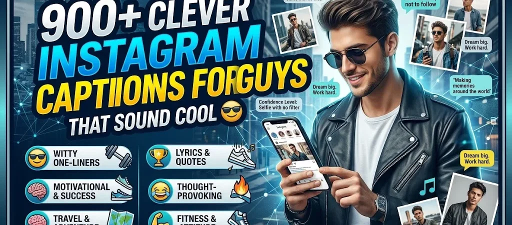 900+Clever Instagram Captions for Guys That Sound Cool 😎