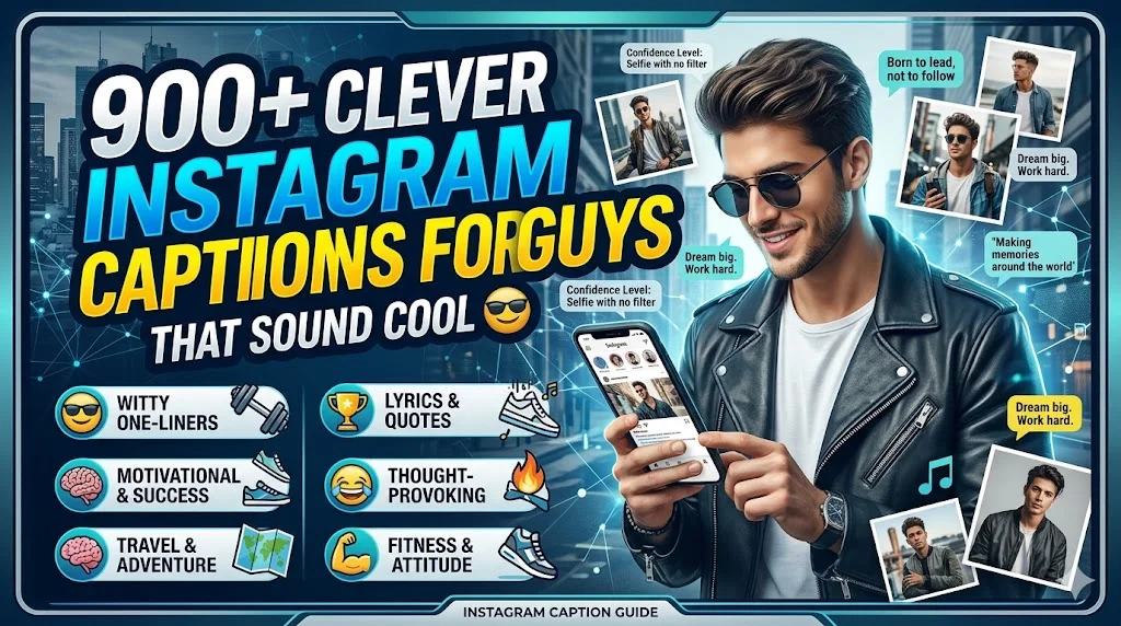 900+Clever Instagram Captions for Guys That Sound Cool 😎