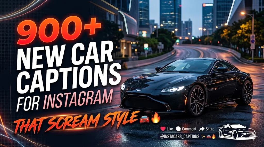 900+New Car Captions for Instagram That Scream Style 🚗🔥