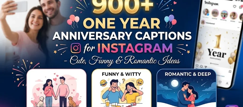 900+One Year Anniversary Captions for Instagram – Cute, Funny & Romantic Ideas