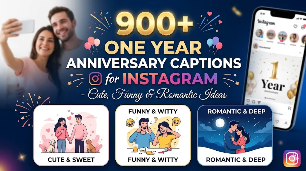 900+One Year Anniversary Captions for Instagram – Cute, Funny & Romantic Ideas