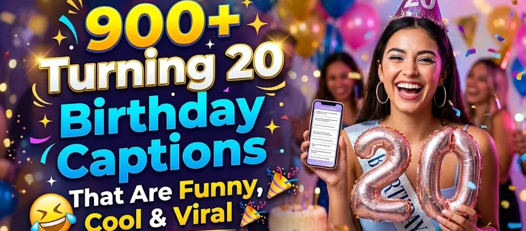 900+Turning 20 Birthday Captions That Are Funny, Cool & Viral 😂
