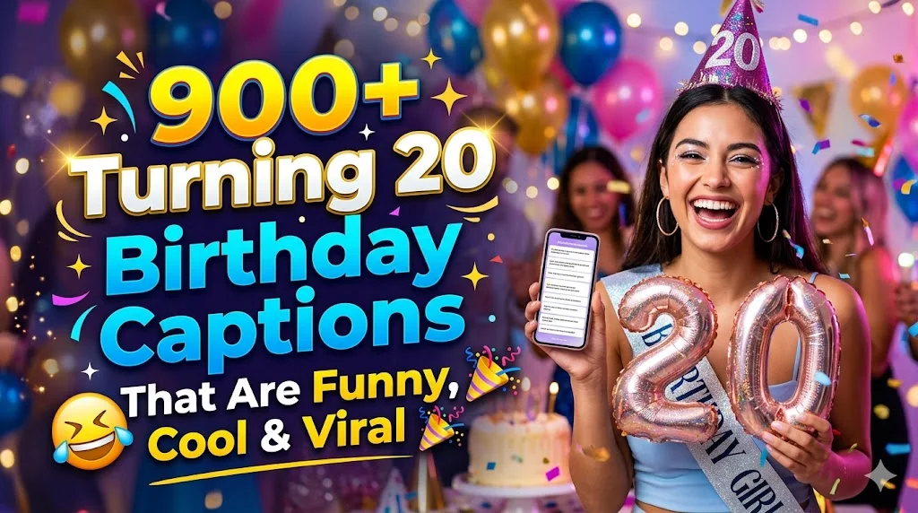 900+Turning 20 Birthday Captions That Are Funny, Cool & Viral 😂