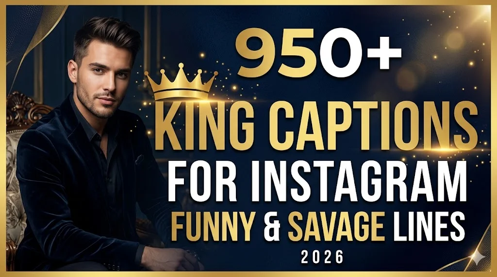 950+ King Captions for Instagram 👑 Funny & Savage Lines 2026