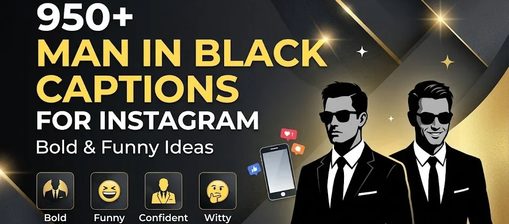 950+Man in Black Captions for Instagram Bold & Funny Ideas