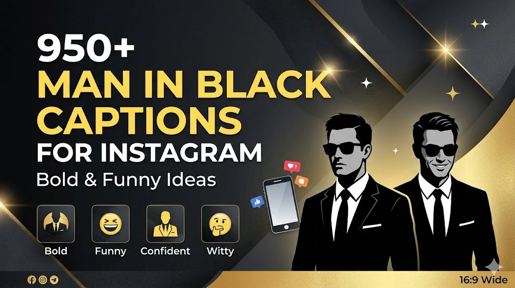 950+Man in Black Captions for Instagram Bold & Funny Ideas