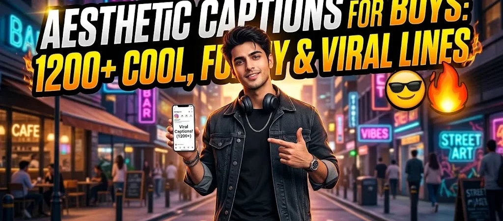 Aesthetic Captions for Boys: 1200+ Cool, Funny & Viral Lines 😎🔥