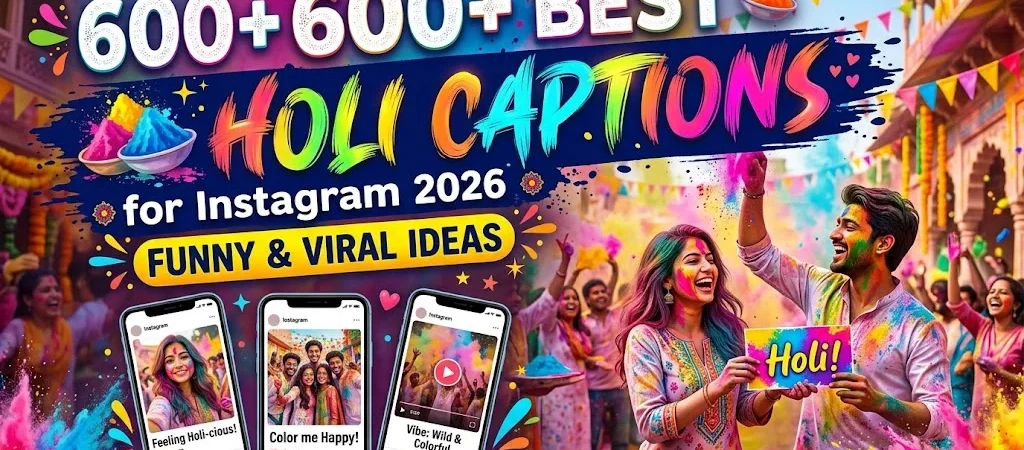 Best Holi Captions for Instagram 2026: Funny & Viral Ideas