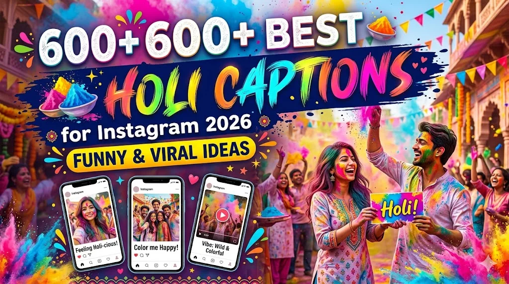 Best Holi Captions for Instagram 2026: Funny & Viral Ideas