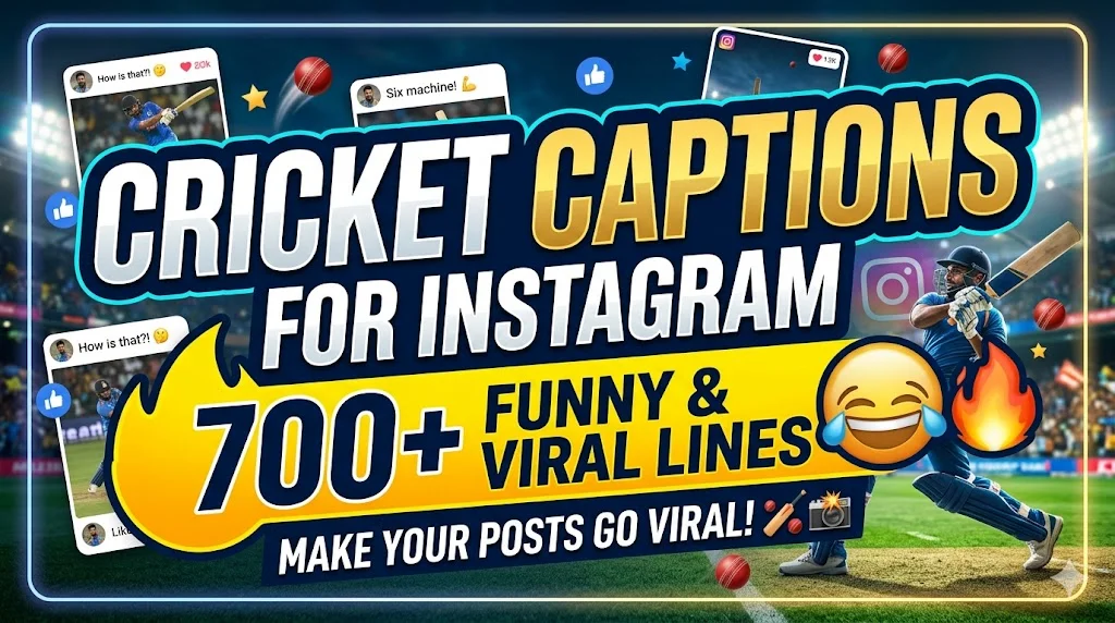 Cricket Captions for Instagram: 700+ Funny Viral Lines 😂🔥