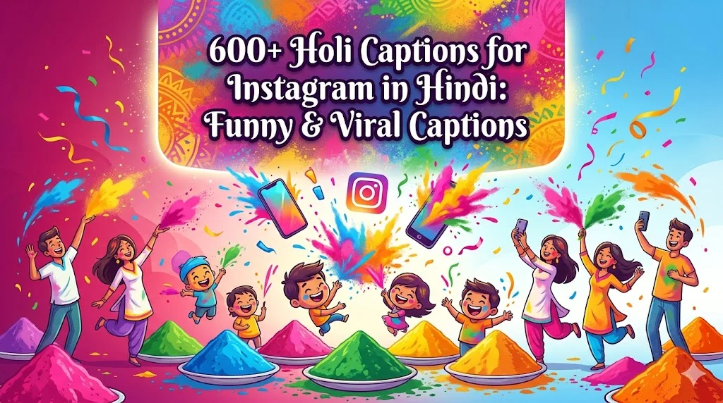 600+Holi Caption for Instagram in Hindi: Funny & Viral Captions