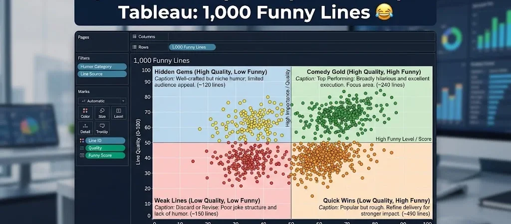 Quadrant Analysis Caption Example Tableau: 1,000 Funny Lines 😂