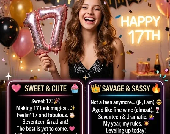 17th Birthday Captions for Instagram Ideas