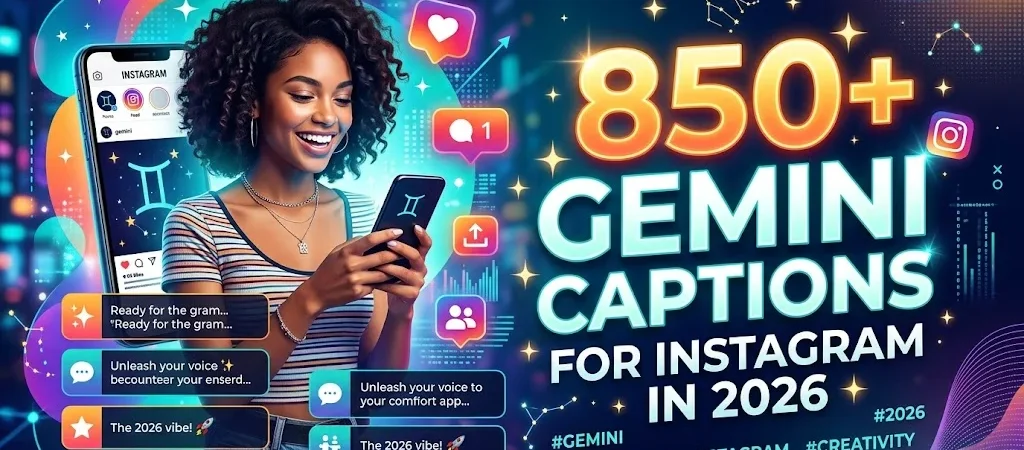 850+Gemini Captions for Instagram in 2026 