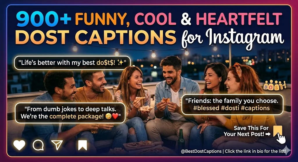 900+ Funny, Cool & Heartfelt Dost Captions for Instagram