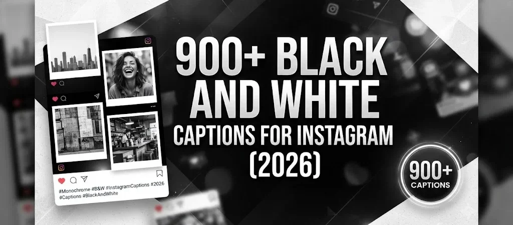 900+Black and White Captions for Instagram (2026) 