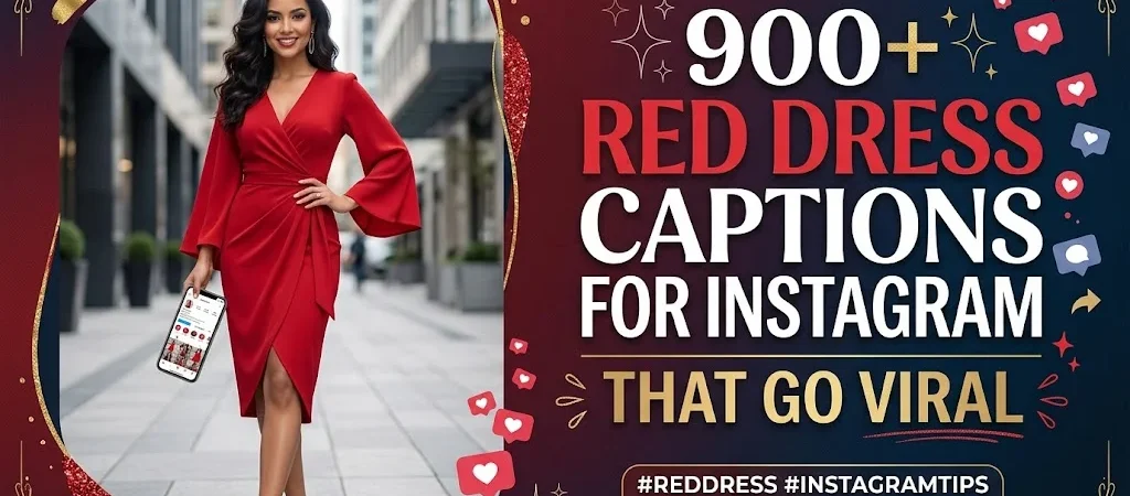 900+Red Dress Captions for Instagram That Go Viral