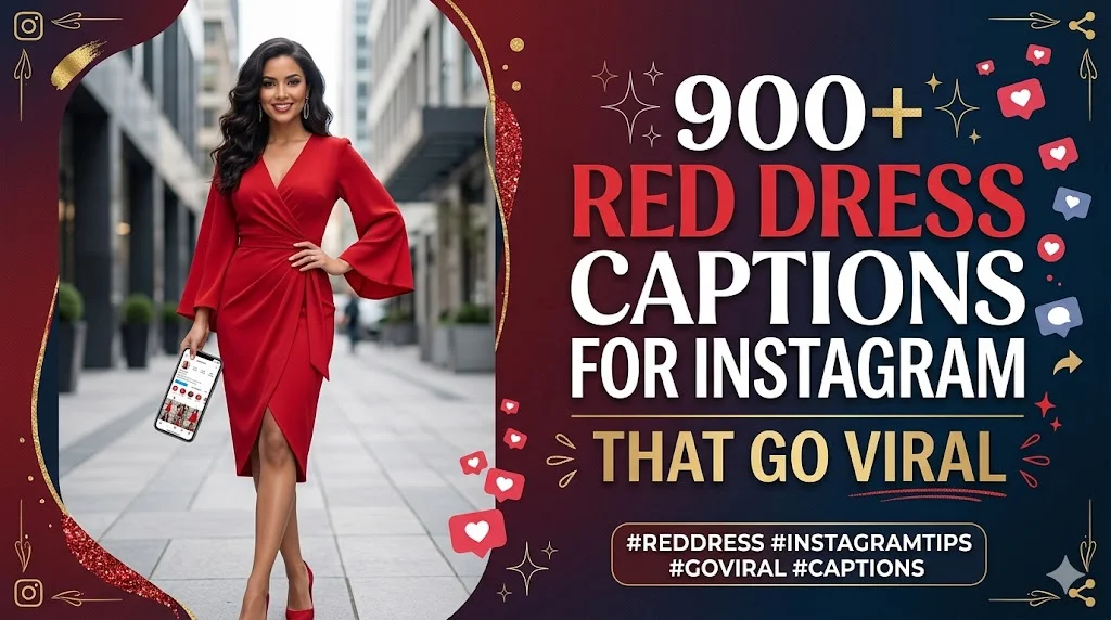 900+Red Dress Captions for Instagram That Go Viral