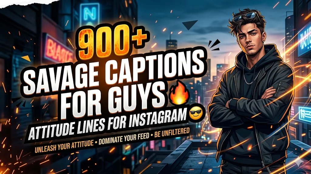 900+Savage Captions for Guys 🔥 Attitude Lines for Instagram 😎