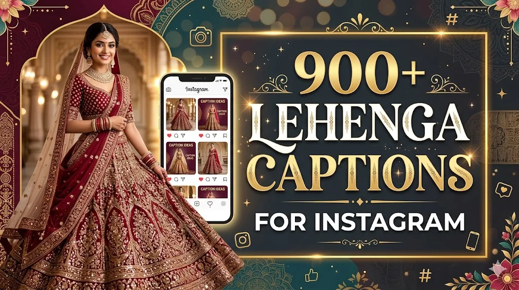 🌸 Traditional Lehenga Captions with Desi Beauty Feel