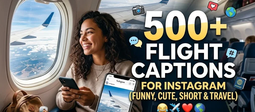 500+ Flight Captions for Instagram (Funny, Cute, Short & Travel)