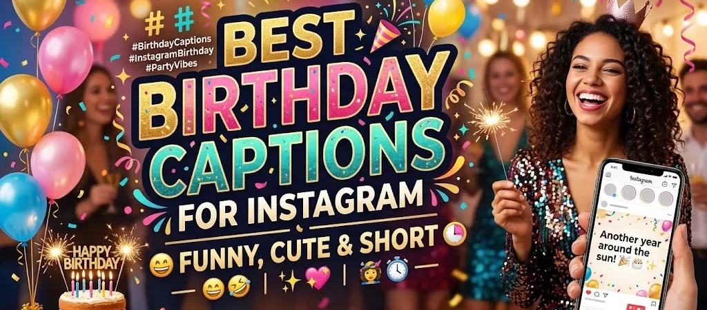 Best Birthday Captions for Instagram (Funny, Cute & Short)