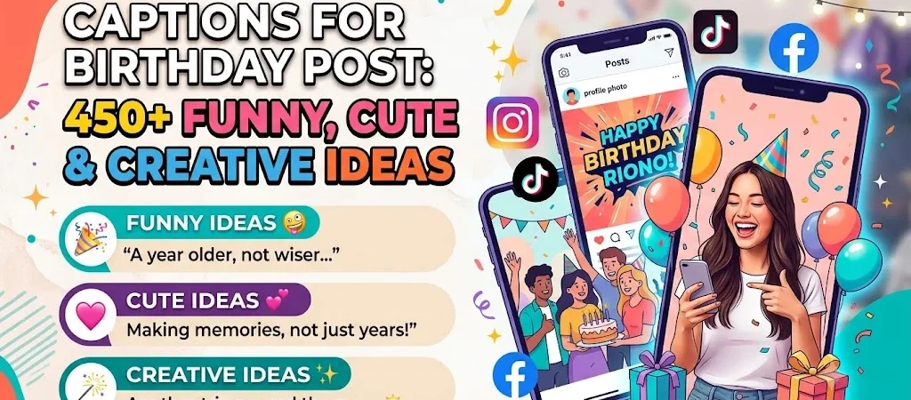 Captions for Birthday Post: 450+ Funny, Cute & Creative Ideas
