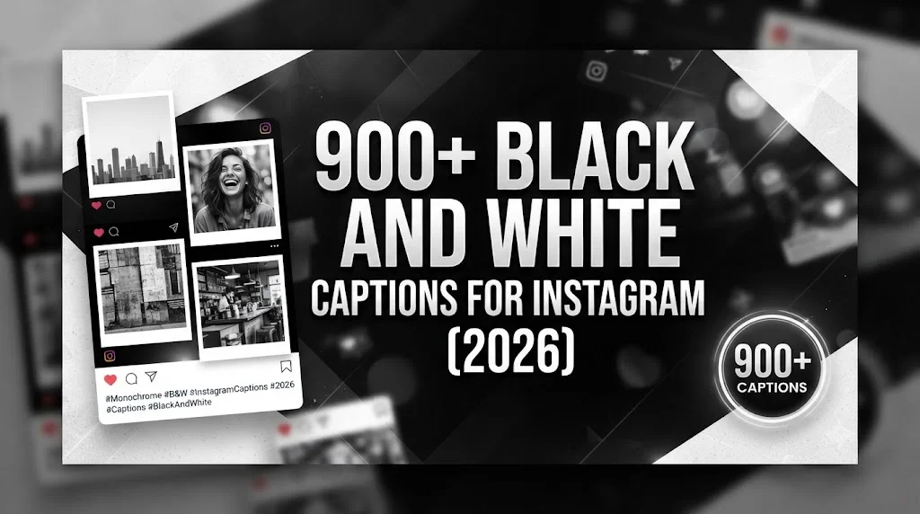 900+Black and White Captions for Instagram (2026) 