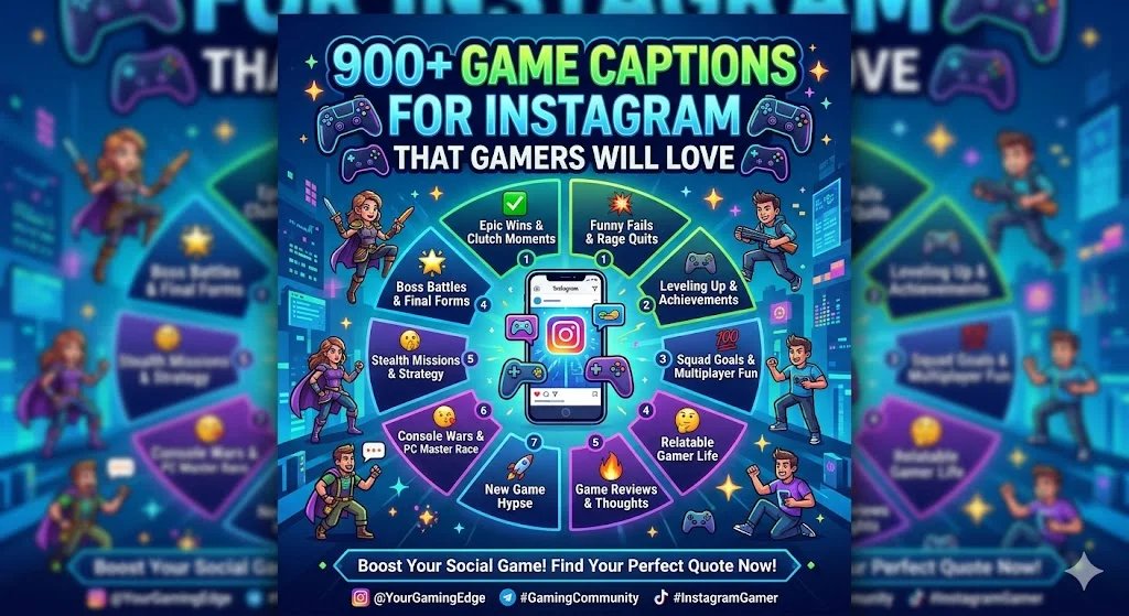 900+Game Captions for Instagram That Gamers Will Love 🎮
