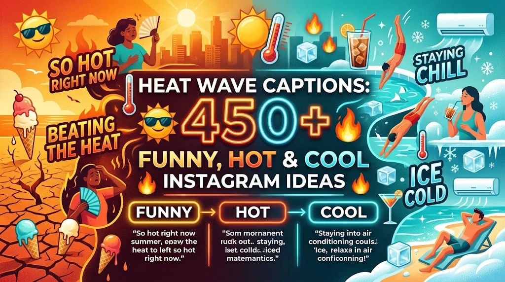 Heat Wave Captions: 450+ Funny, Hot & Cool Instagram Ideas